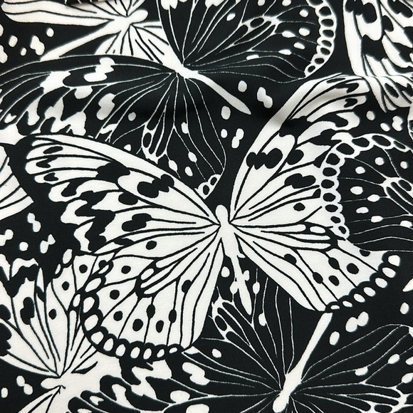 Brooks Brothers Black-White Knit Jersey Butterfly Print Wrap Dress Size … - Picture 8 of 16